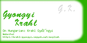 gyongyi krahl business card